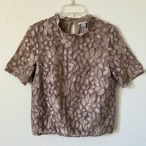 H&M Lacey Leaf Stretch Top